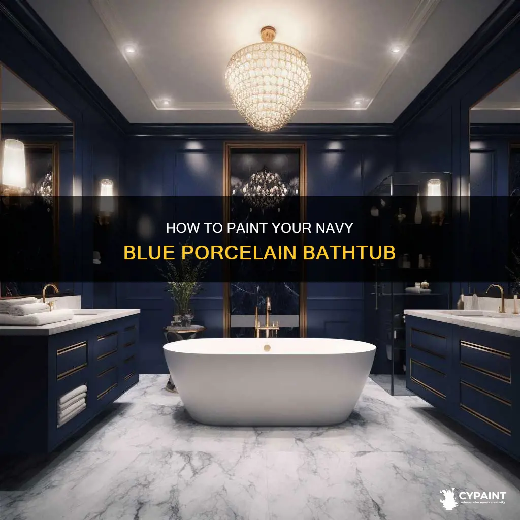 can you paint a navy blue porcelain bath tub