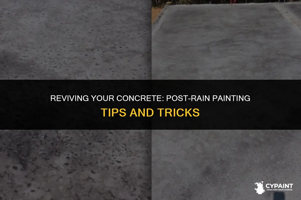 can you paint concrete after it has rained