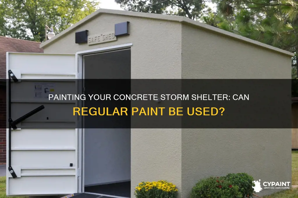 can you paint inside concrete storm shelter with regular paint