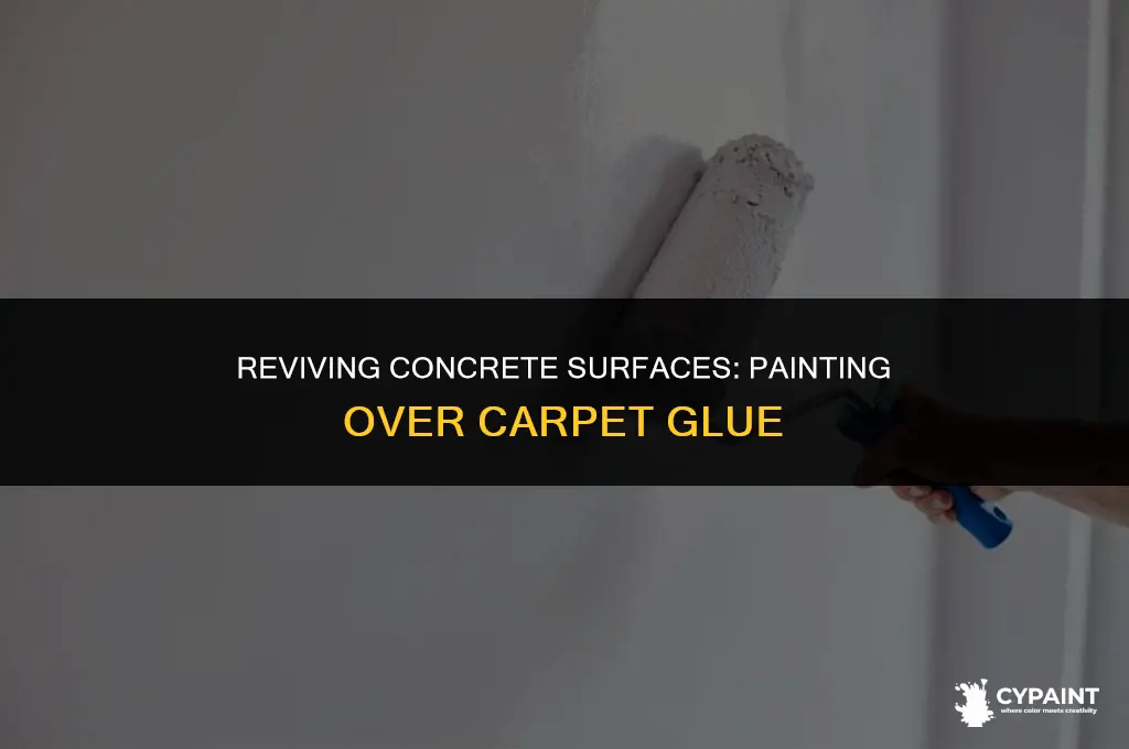 can you paint over carpet glue on concrete
