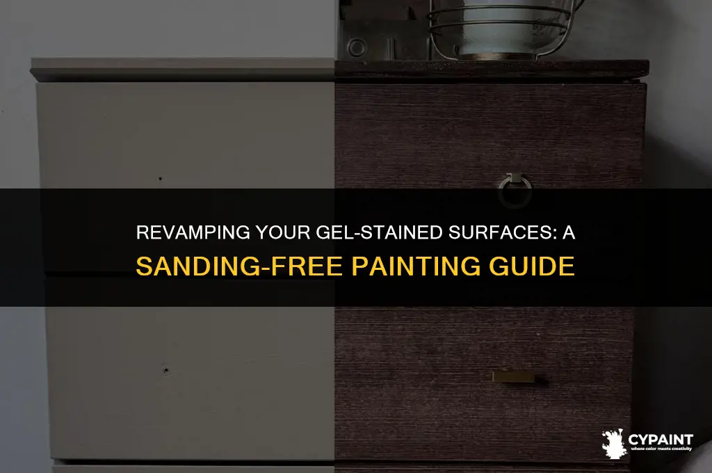 can you paint over gel stain without sanding