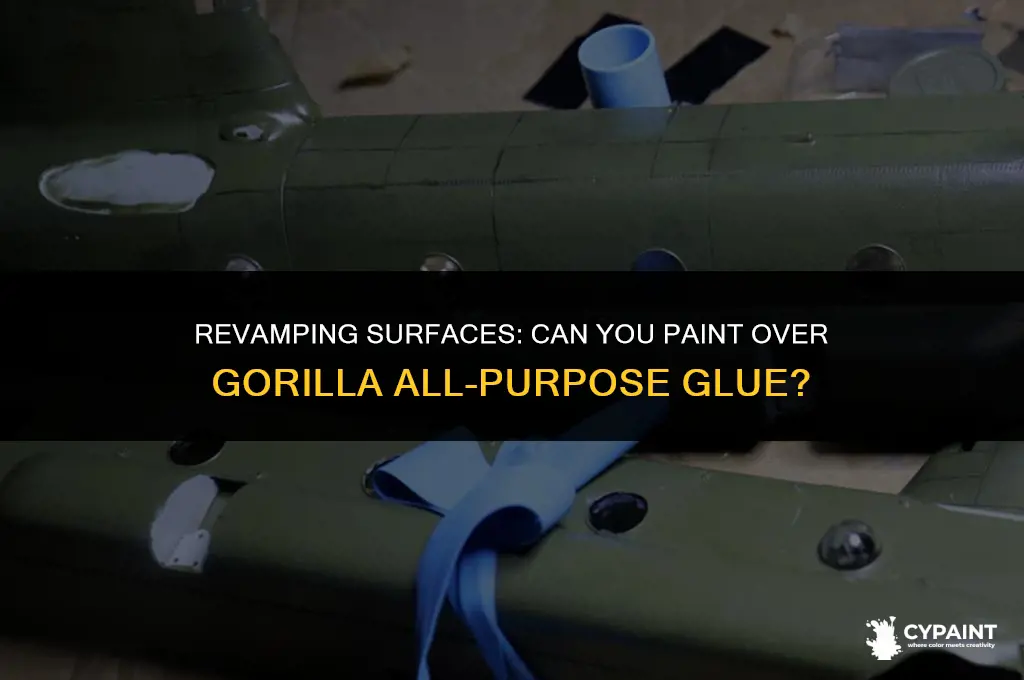 can you paint over gorilla all purpose glue