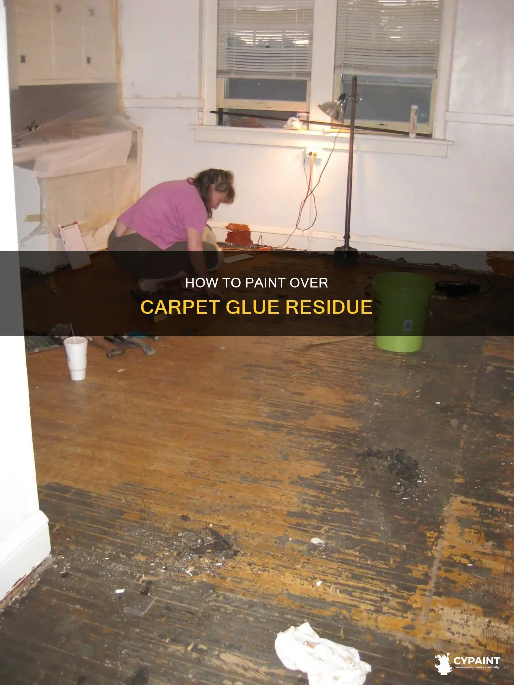 can you paint over residue of glue from carpet