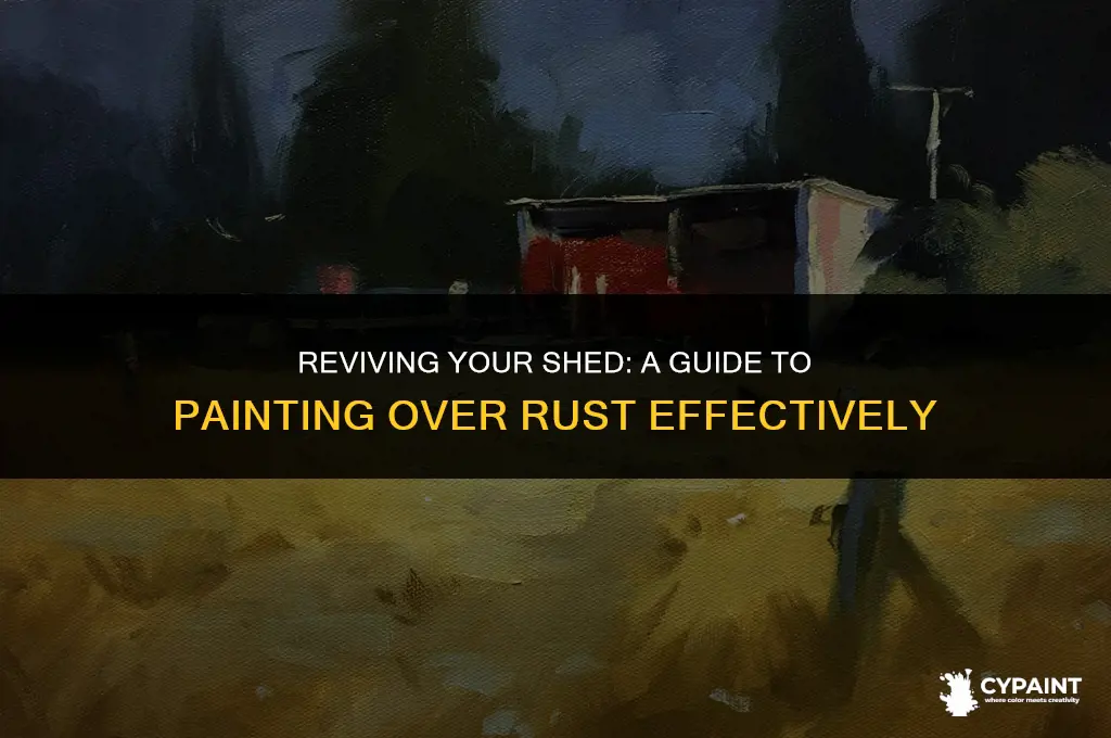 can you paint over rust on a shed