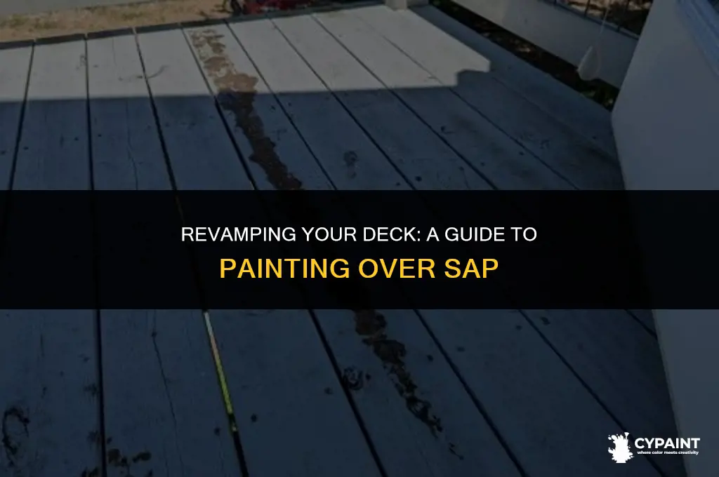 can you paint over sap on a deck