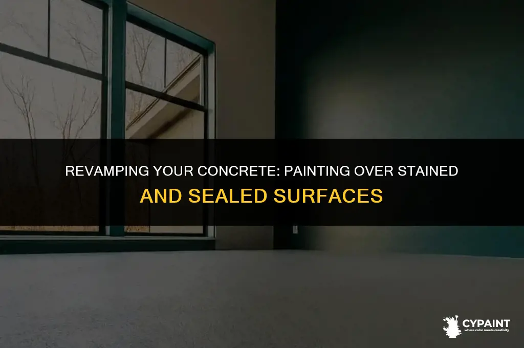 can you paint over stained and sealed concrete