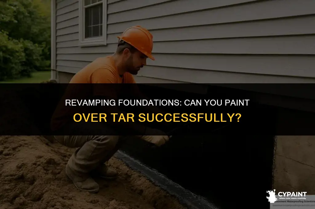 can you paint over tar on a foundation