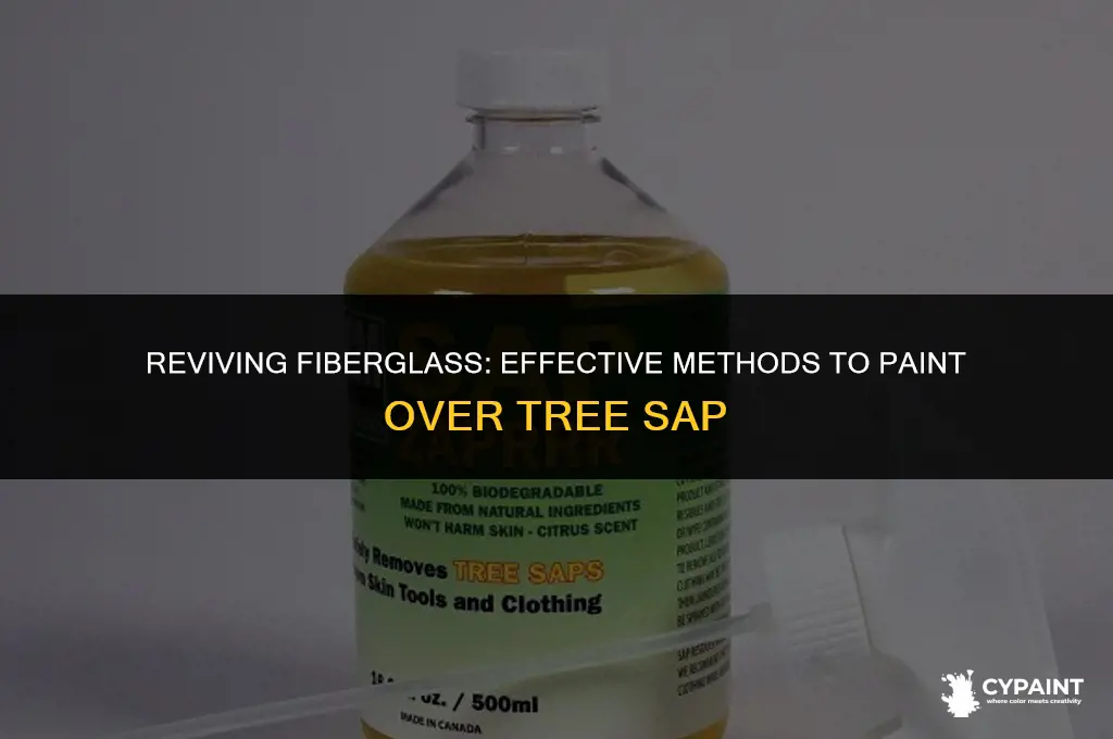 can you paint over tree sap on fiberglas