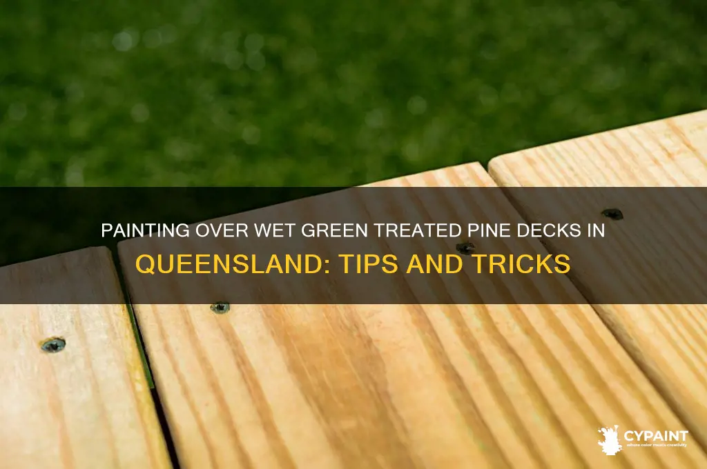 can you paint over wet green treated pine deck qld
