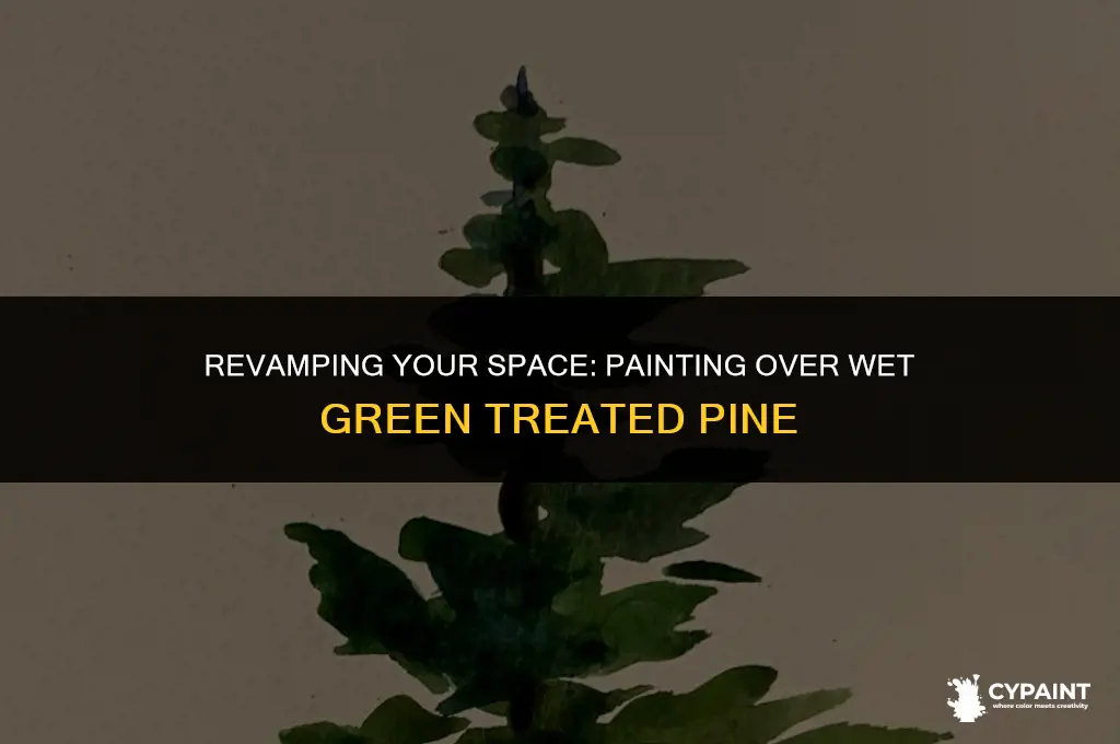 can you paint over wet green treated pine