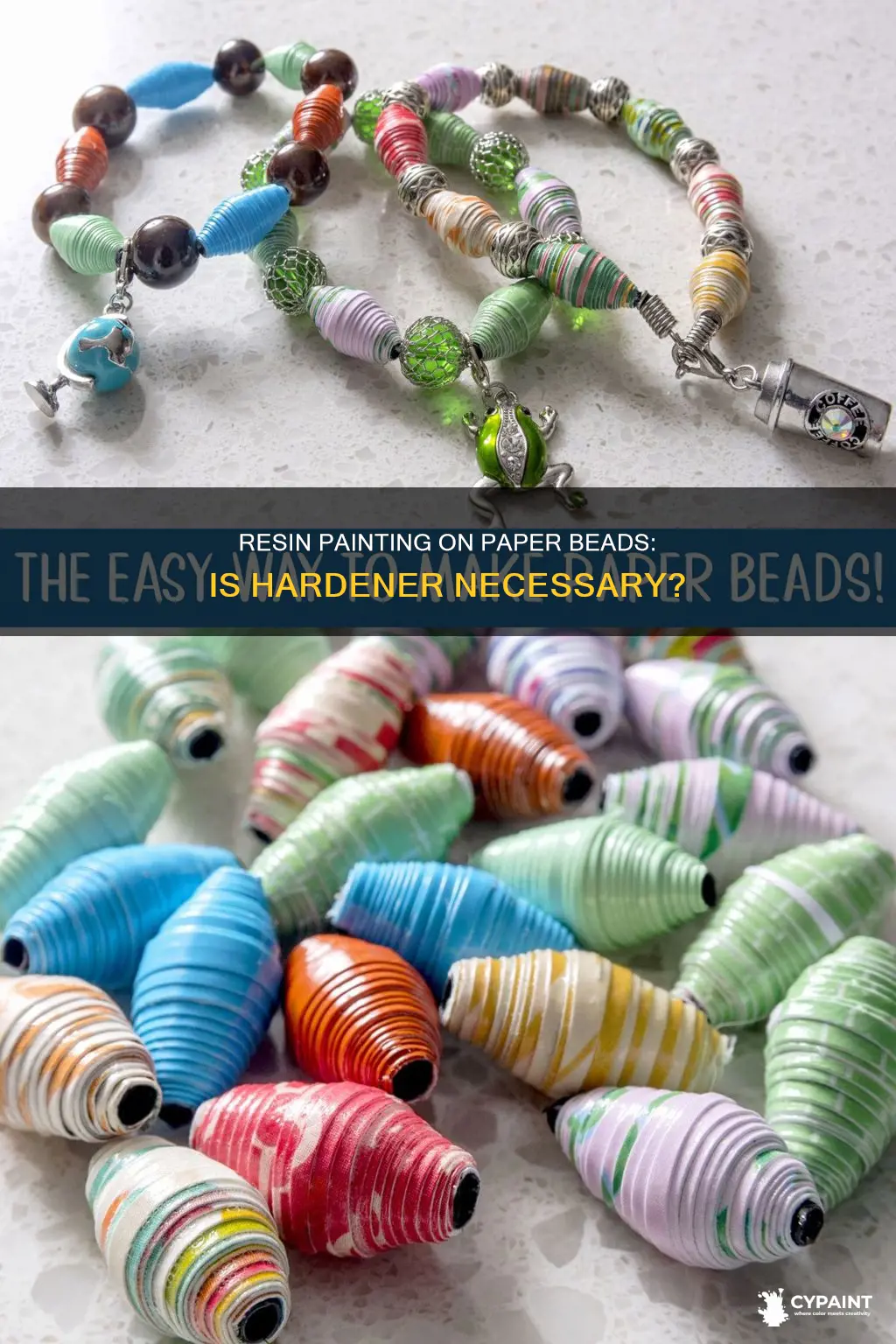 can you paint paper beads with resin no hardener