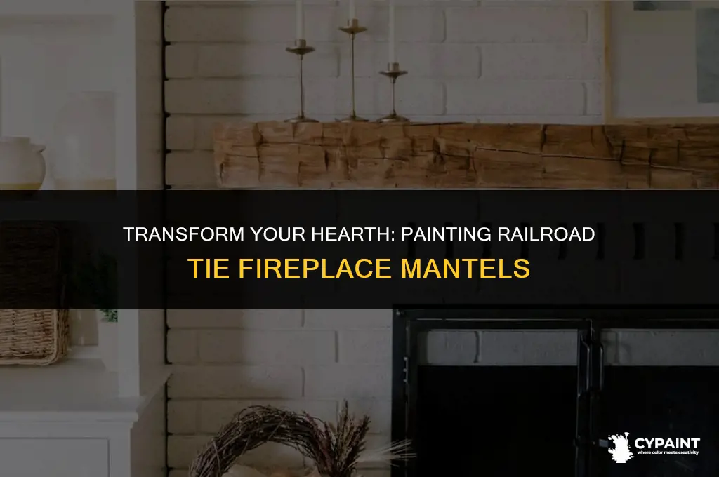 can you paint rail road tie fireplace mantel