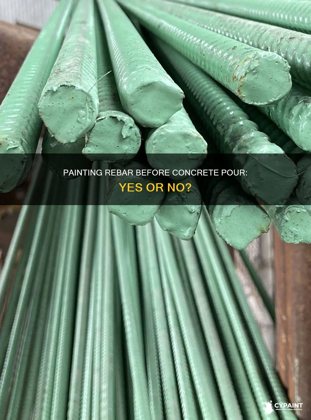 can you paint rebar befor you put in concrete
