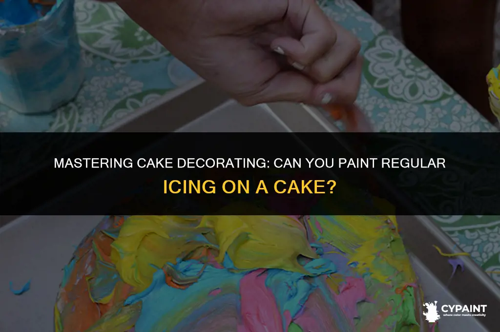 can you paint regular icing on a cake