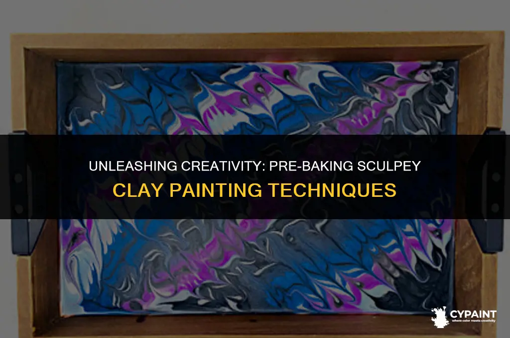 can you paint sculpey clay before baking it