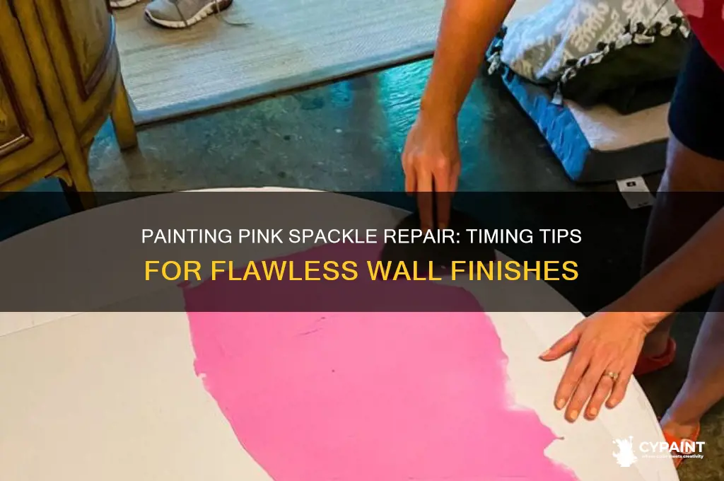 can you paint spackle repair when it is still pink
