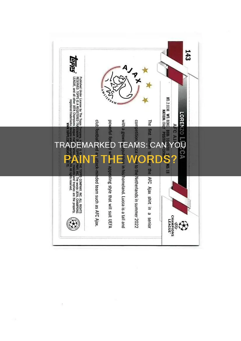 can you paint the wording to a trademarked team