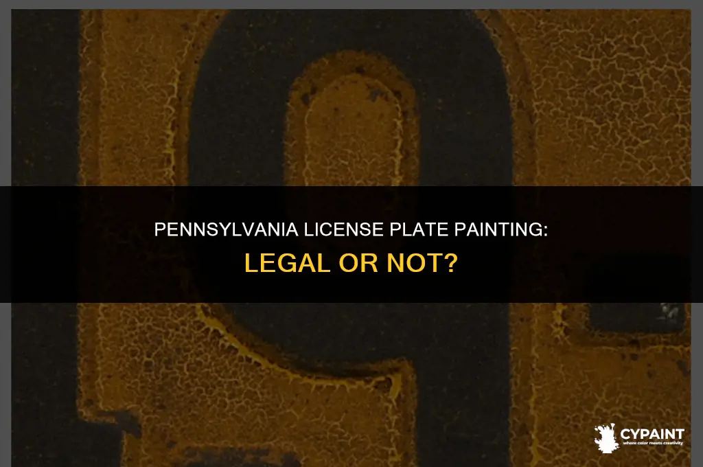 can you paint your license plate in pa