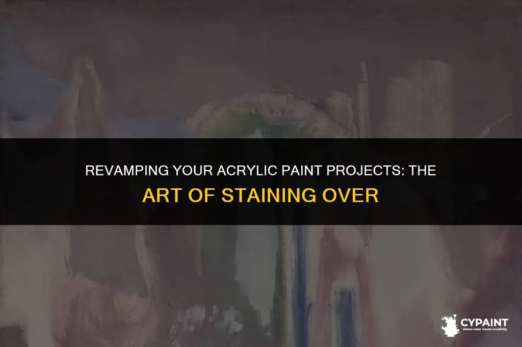 can you put a stain over acyrllic paint