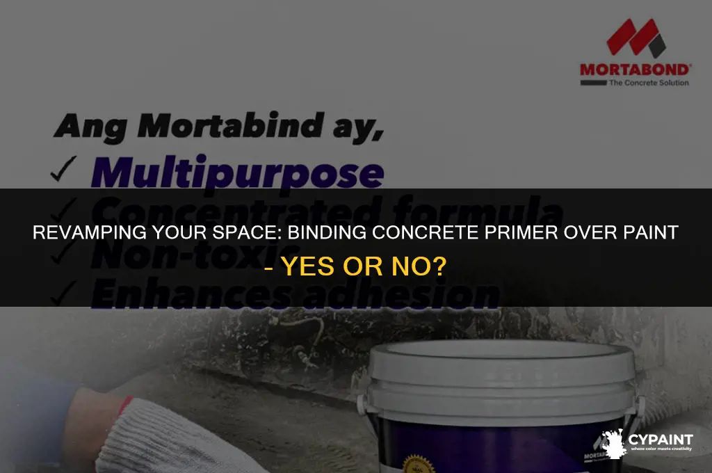 can you put binding concrete primer over paint