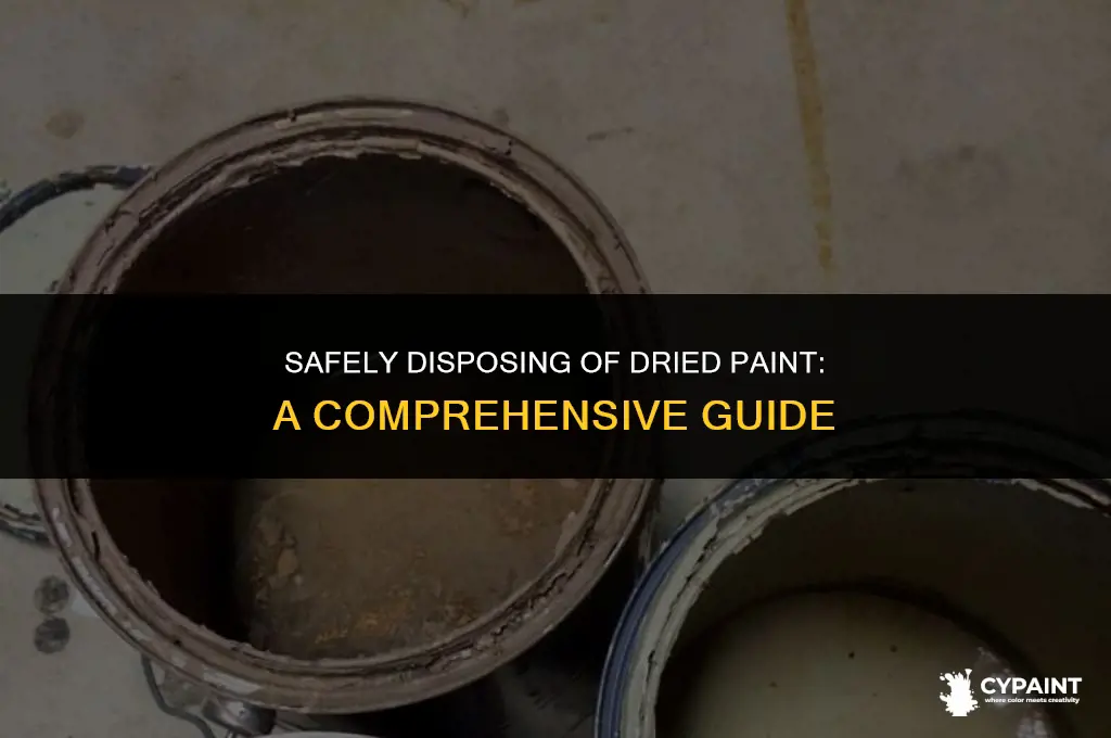 can you put dried paint in the trash