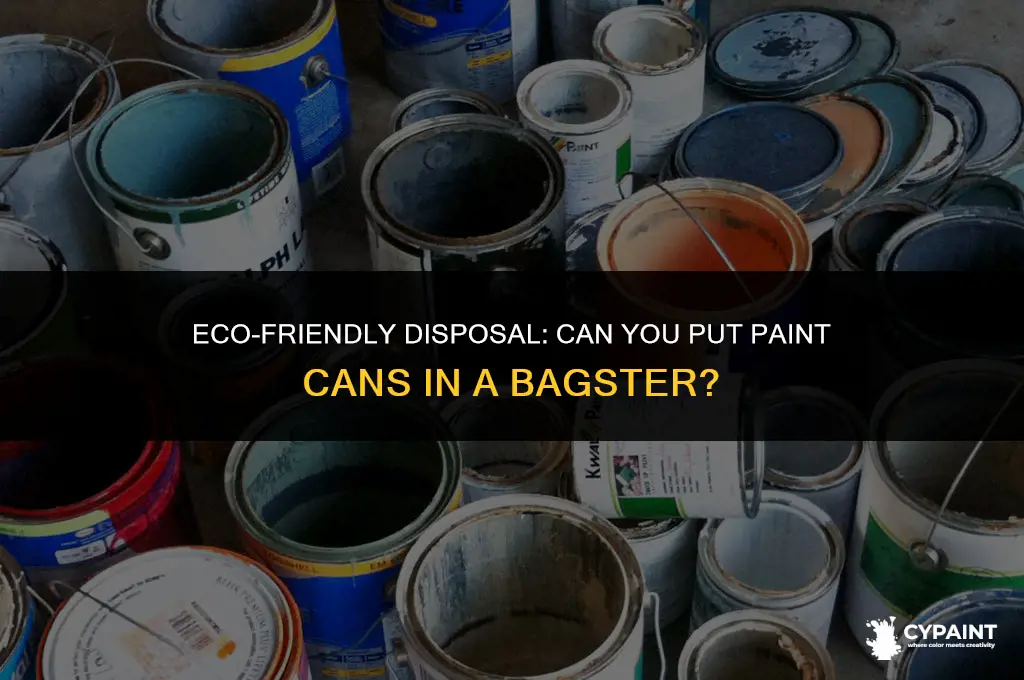 can you put paint cans in a bagster