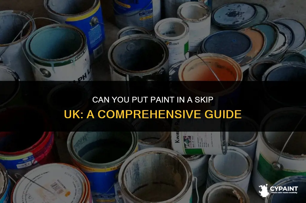 can you put paint in a skip uk