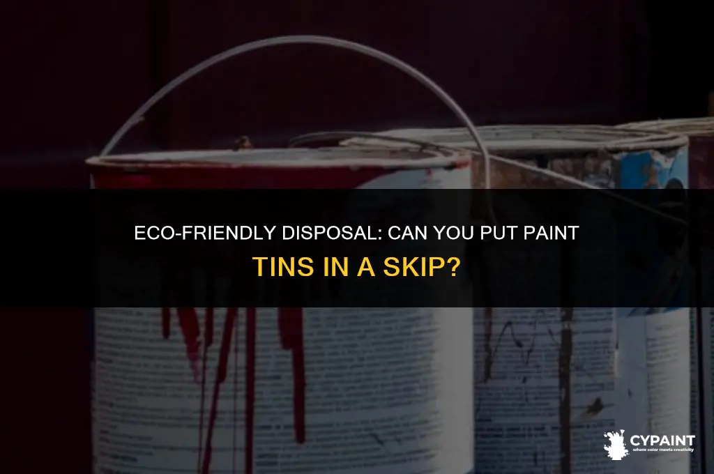 can you put paint tins in a skip