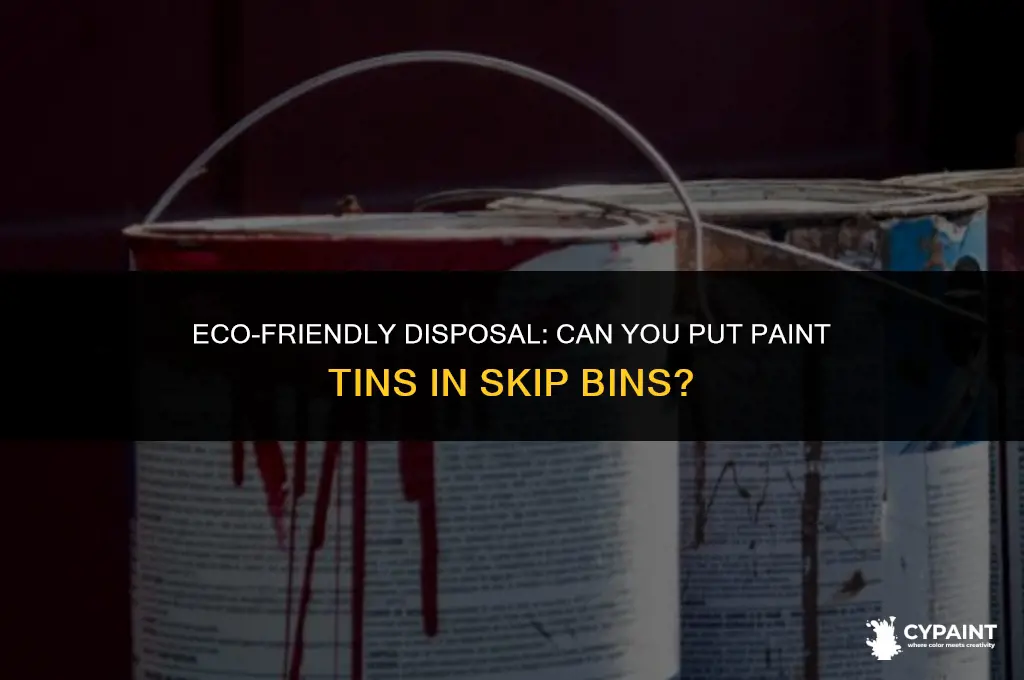 can you put paint tins in skip bins