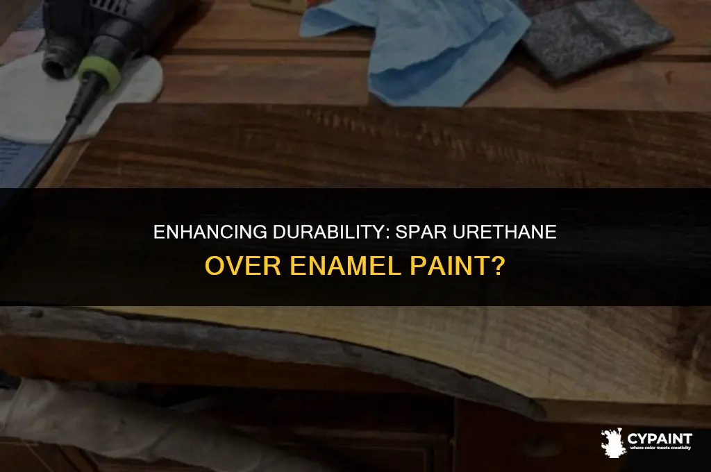 can you put spar urethane over enamel paint