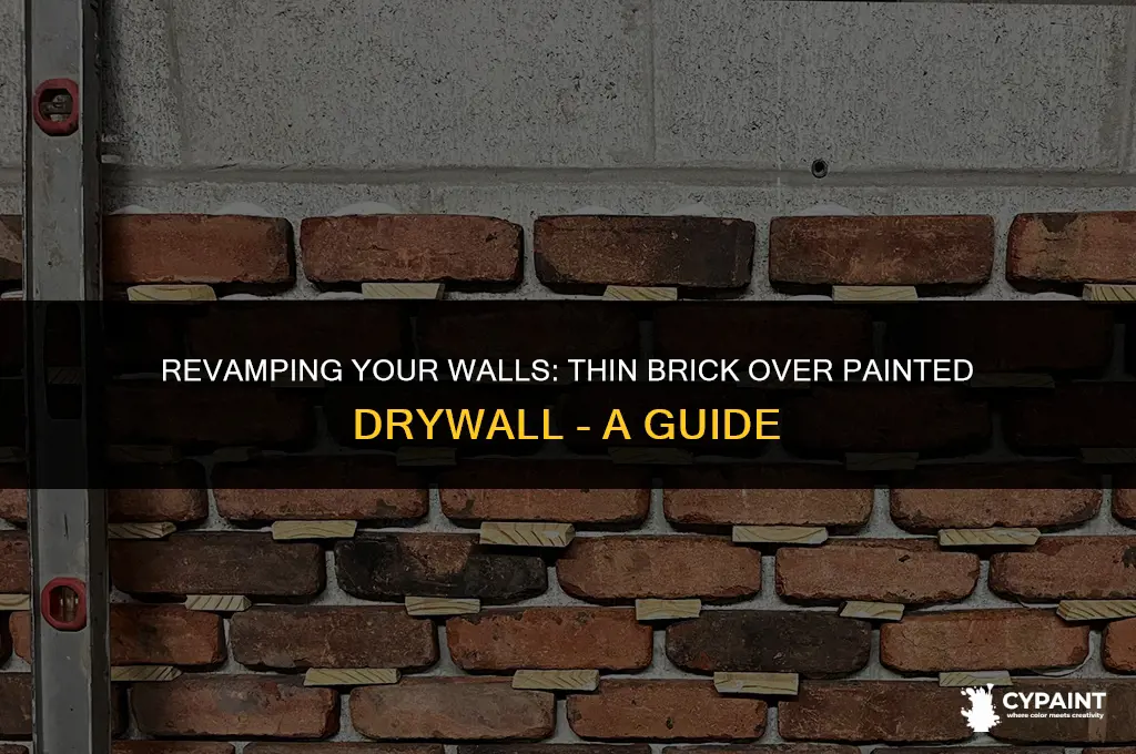 can you put thin brick over painted drywall