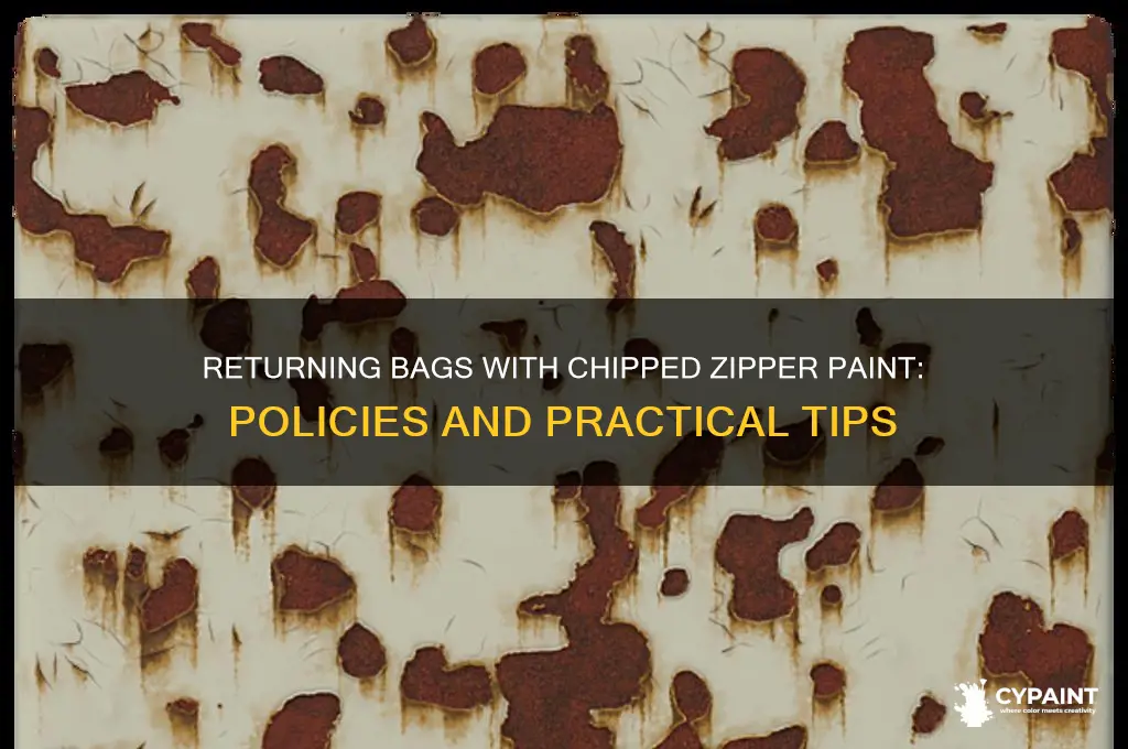 can you return a bag with zippers with chipped paint