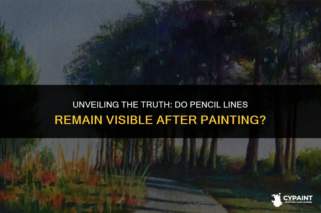 can you see pencil lines after painting background