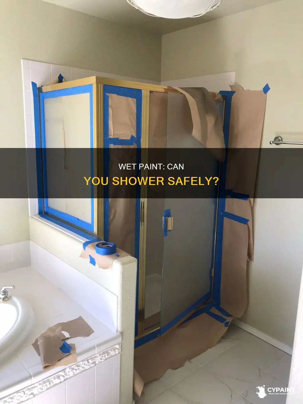 can you shower in a bathroom with wet paint