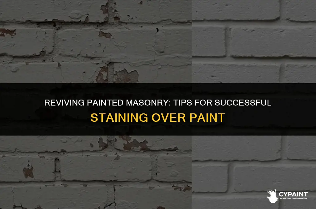 can you stain masonry after it is painted