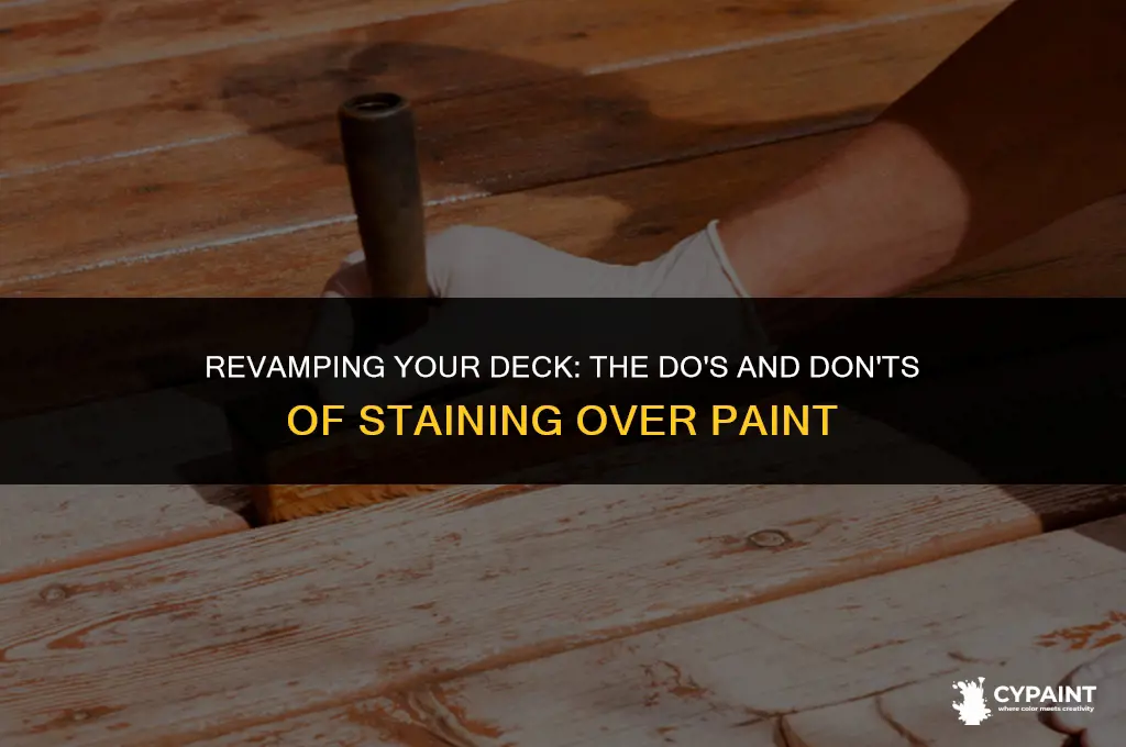 can you stain over paint on a deck