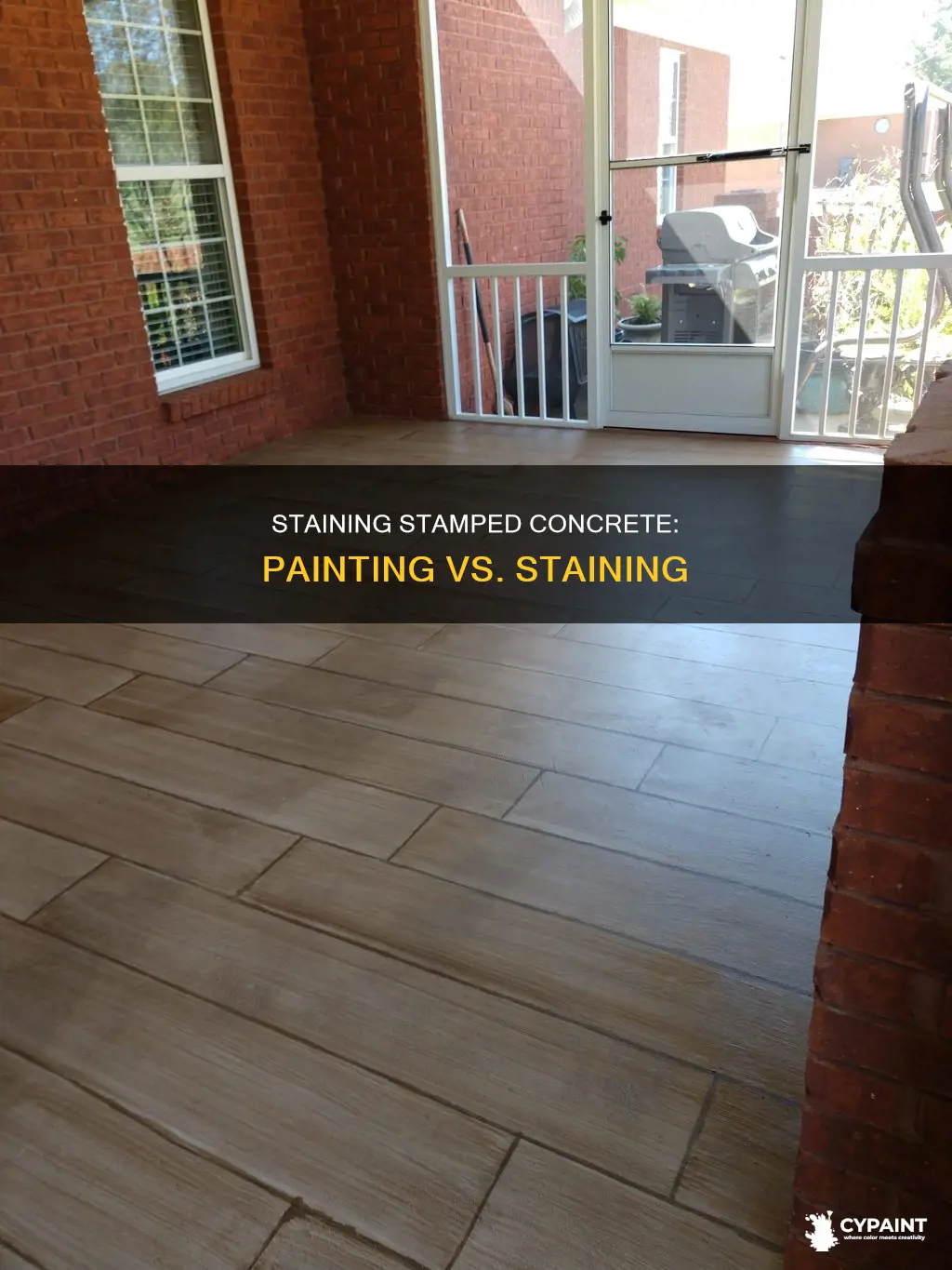 can you stain stamped concrete after been painted over