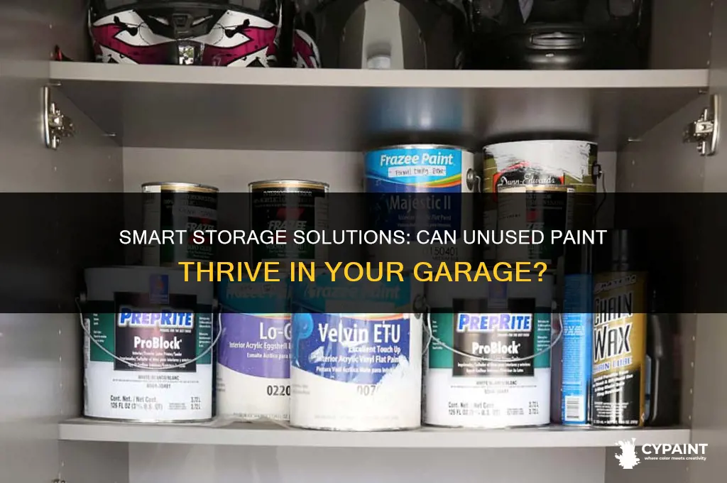 can you store unused paint in the garage