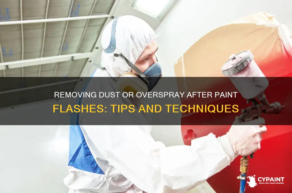 can you tac off dust or overspray after paint flashes