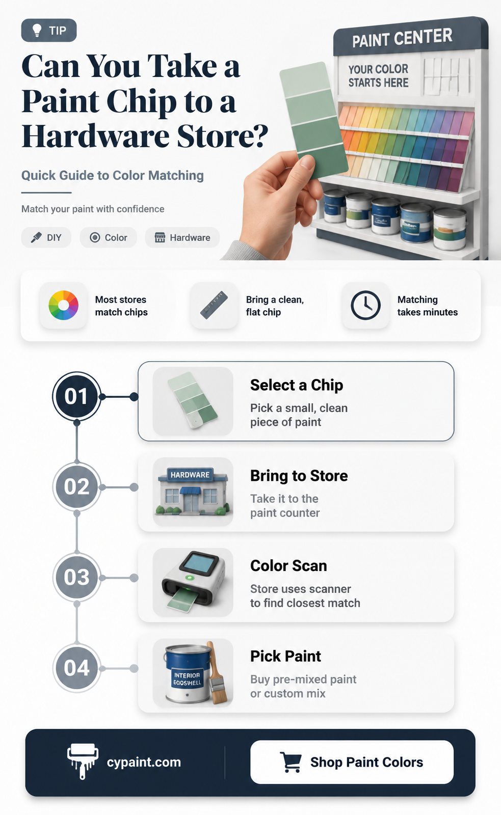 can i take a paint chip to a hardware store