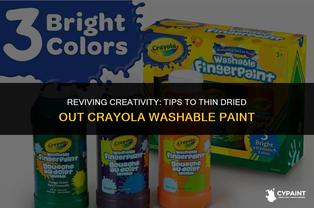 can you thin dried out crayola washable paint