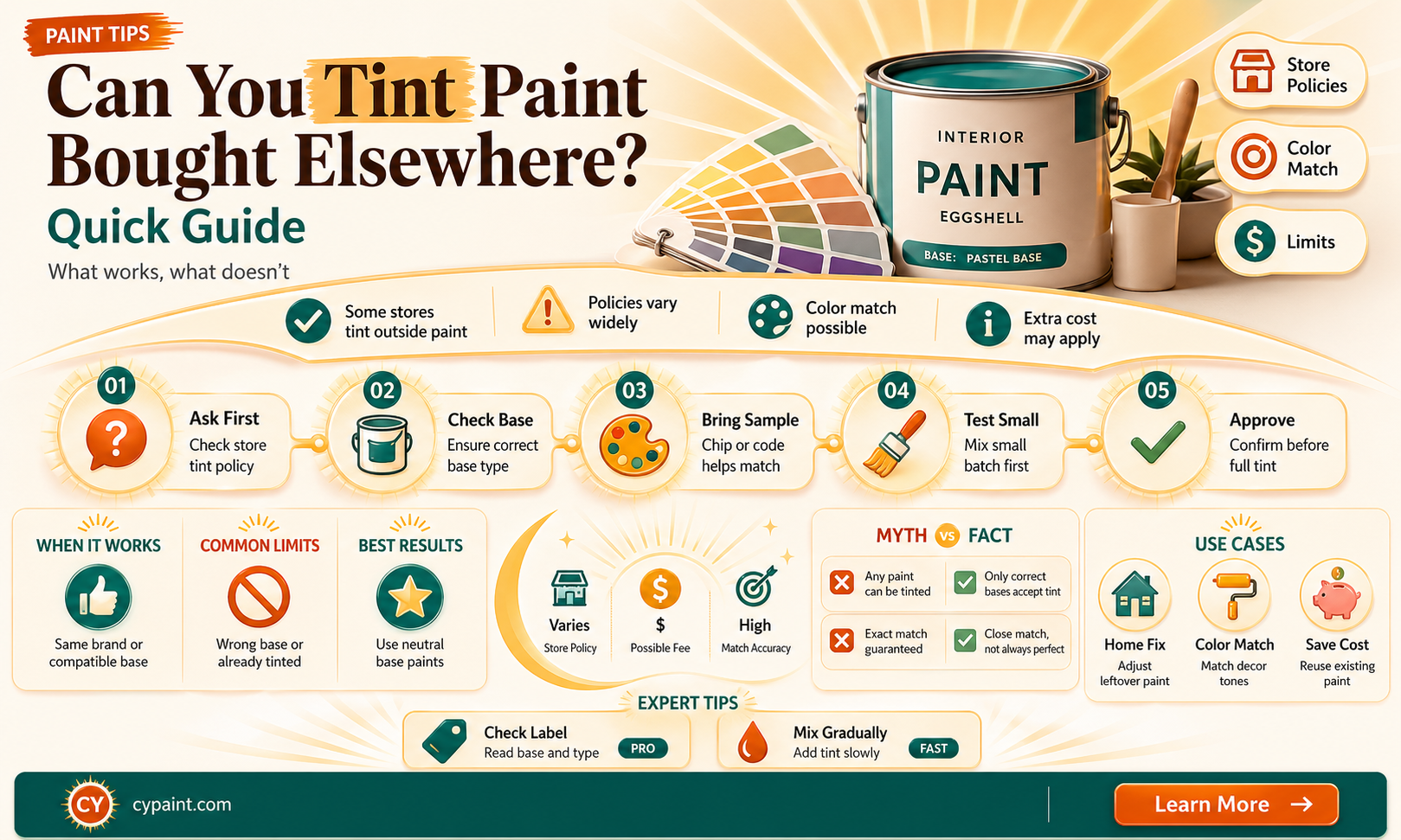 can i have paint coloured that was bought somewhere else