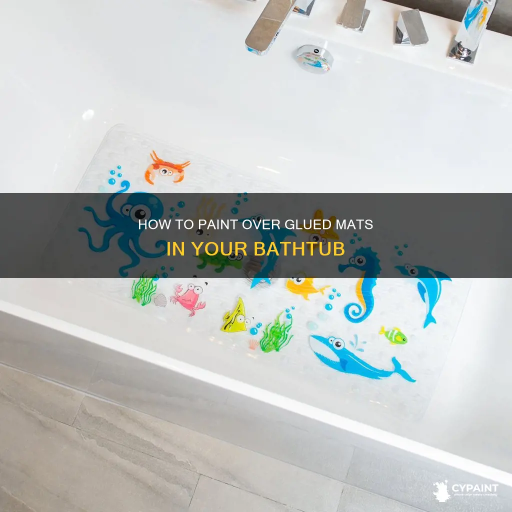 can you tub paint over glued mats in tub