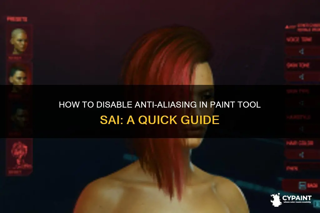 can you turn off anti aliasing in paint tool sai