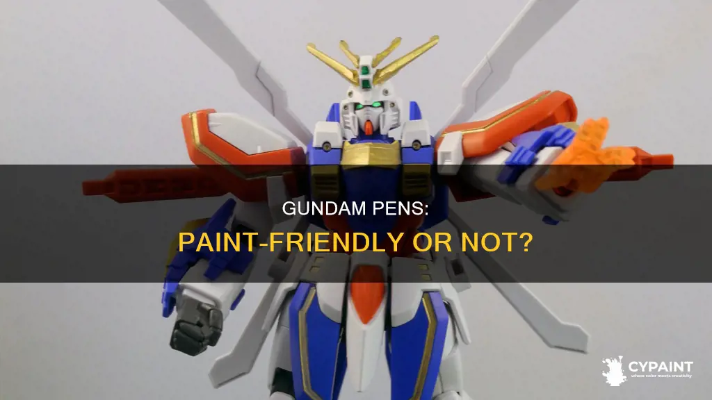 can you user gundam pens on top of paint
