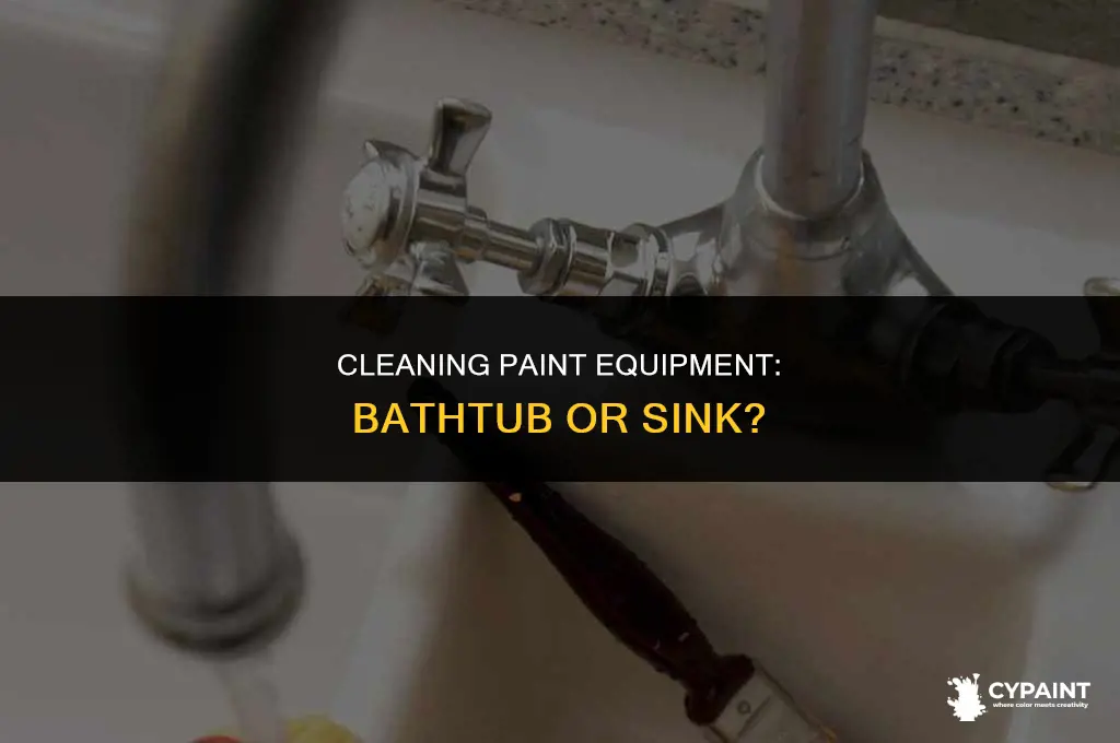 can you wash paint equipment in a bathtub