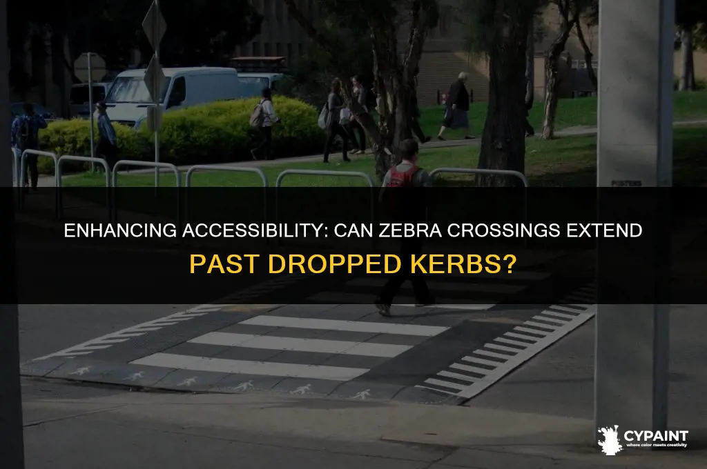 can zebra crossing be painted pass dropped kerb