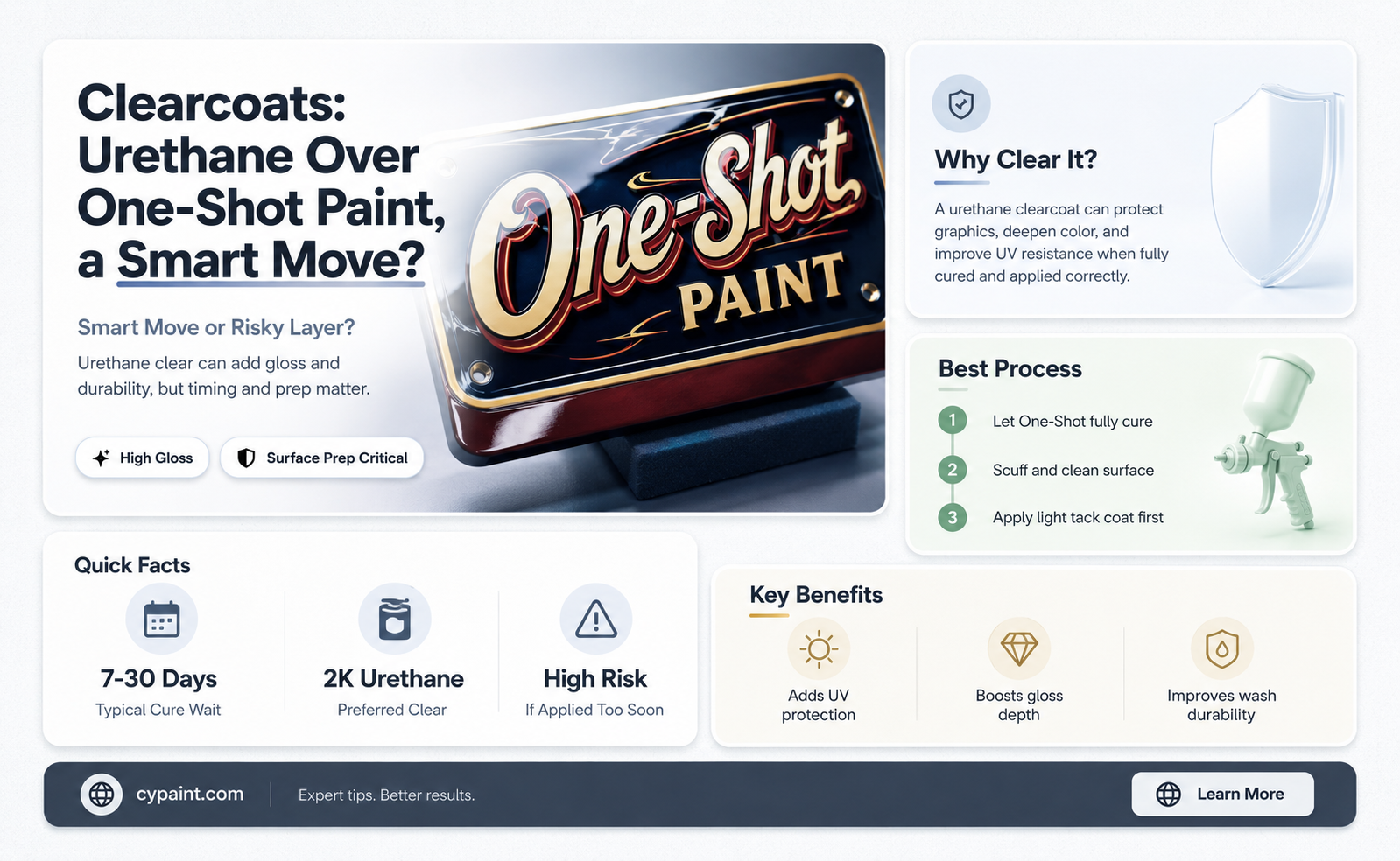 can you apply urethane clearcoat over one shot paint
