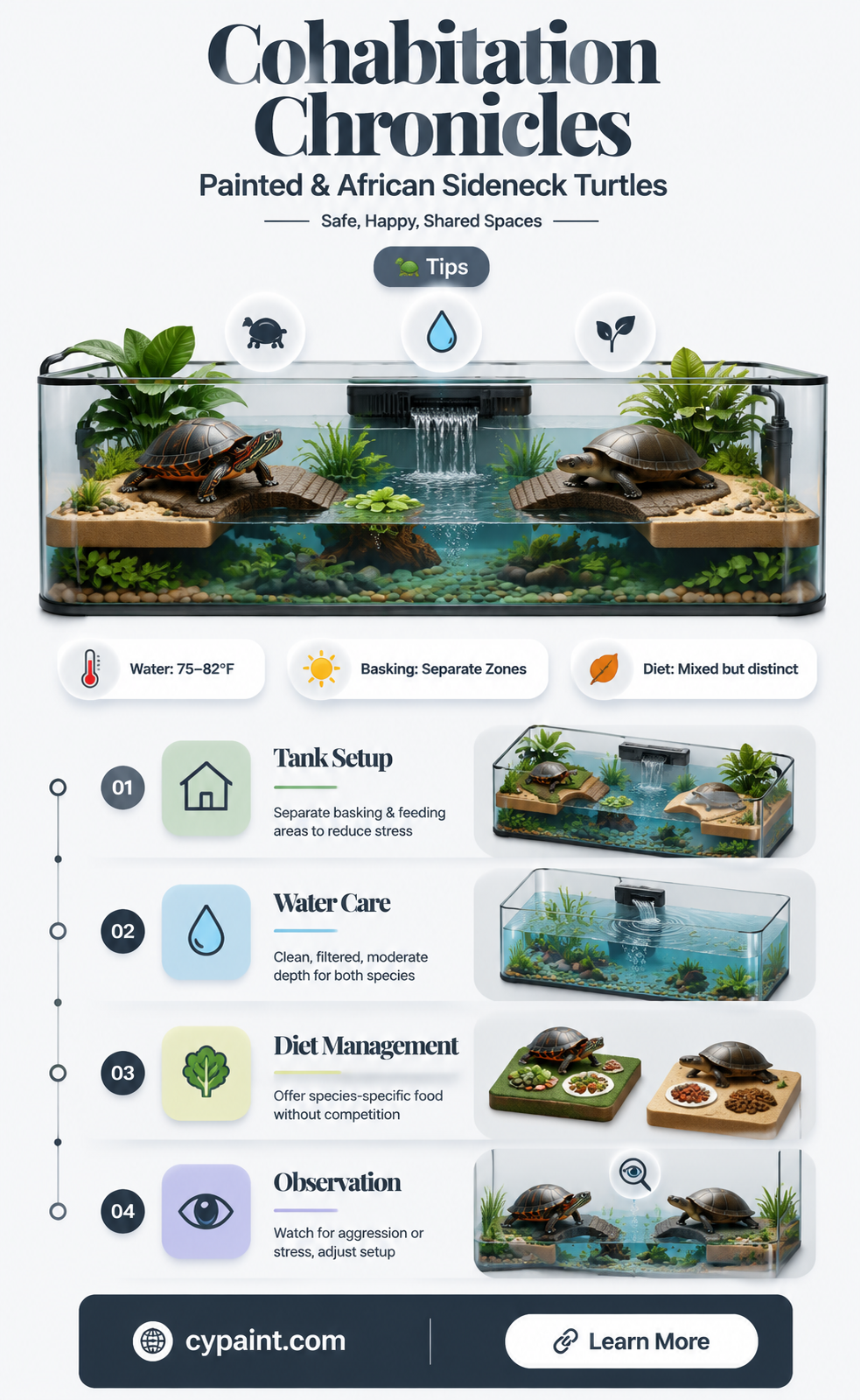 can painted turtles live with african sideneck turtles
