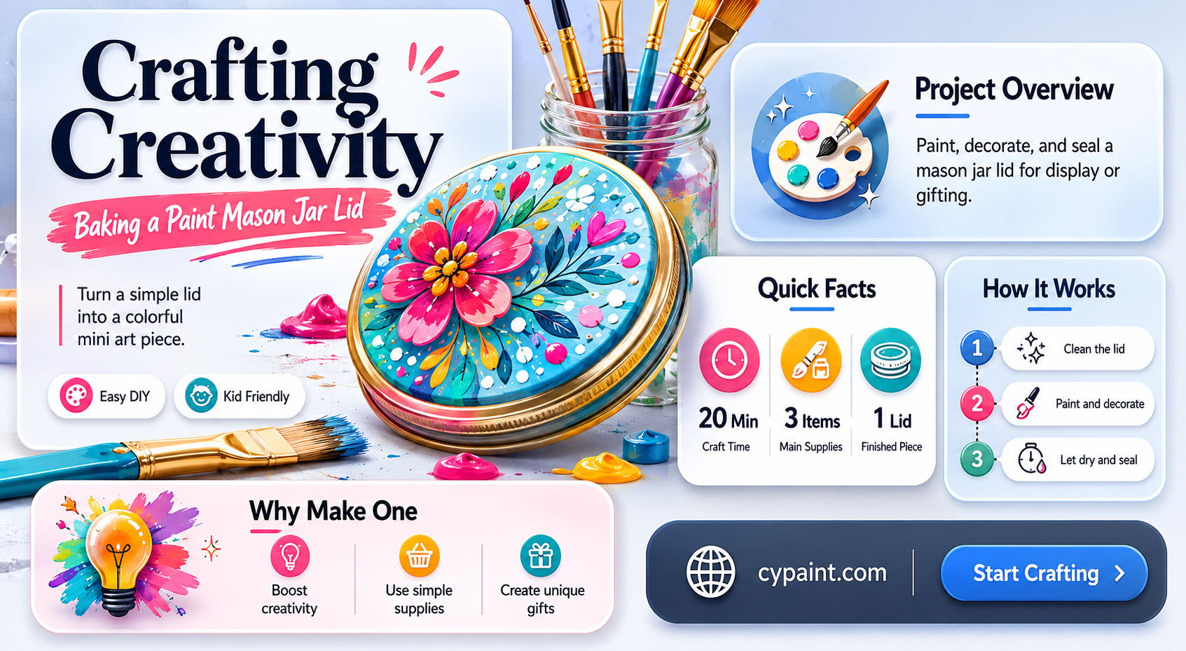 can you bake a paint mason jar lid